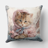 Tabby Kitten in rosa Kissen (Rückseite)