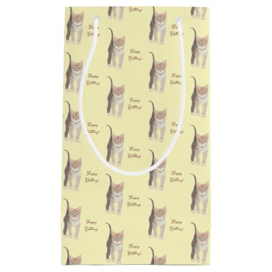 Tabby Kitten individuell anpassbar Kleine Geschenktüte (Vorderseite)