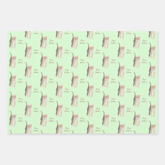 Tabby Kitten individuell anpassbare Verpackungsfol Geschenkpapier Set (Vorderseite 3)