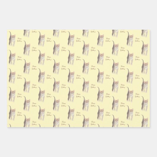 Tabby Kitten individuell anpassbare Verpackungsfol Geschenkpapier Set (Vorderseite)