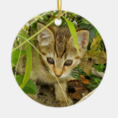 Tabby Kitten Keramik Ornament (Vorne)