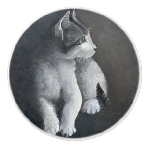 Tabby Kitten Keramikknauf