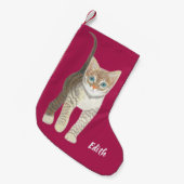 Tabby Kitten Kleiner Weihnachtsstrumpf (Vorderansicht (hängend))