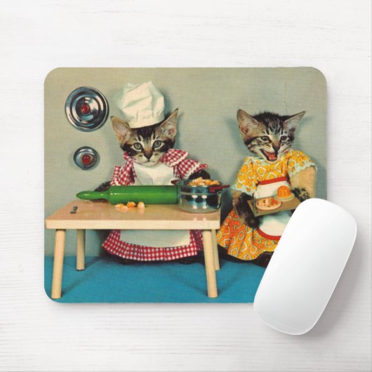 Tabby Kitten Koch und Tabby Kitten Assistentin Mousepad (Mit Mouse)