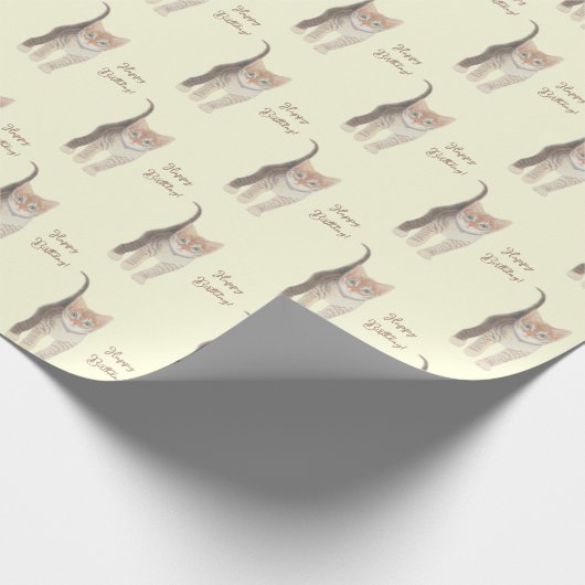 Tabby Kitten mit anpassbarem Papier für Textverarb Geschenkpapier (Ecke)