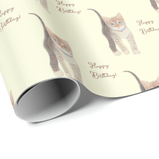 Tabby Kitten mit anpassbarem Papier für Textverarb Geschenkpapier (Rolleneckpunkt)