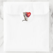 Tabby Kitten mit Big Red Heart Sticker (Tasche)