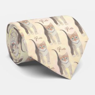 Tabby Kitten mit Text Necktie Krawatte