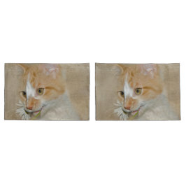 Tabby Kitten mit weißer Daisy Kissenbezug