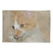 Tabby Kitten mit weißer Daisy Kissenbezug (Rückseite-Links)