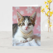 Tabby Kitten Mothers Day Card Karte (Gelbe Blume)