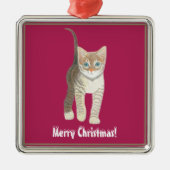 Tabby Kitten Ornament Aus Metall (Vorne)