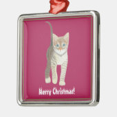 Tabby Kitten Ornament Aus Metall (Links)