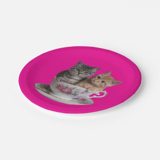 Tabby Kitten Paper Plate Pappteller (Schrägansicht)