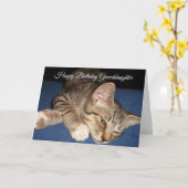 Tabby Kitten Personalisiert Grandtochter Geburtsta Karte (Gelbe Blume)