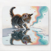 Tabby Kitten Reflektion in einer Pfütze Mousepad (Vorne)