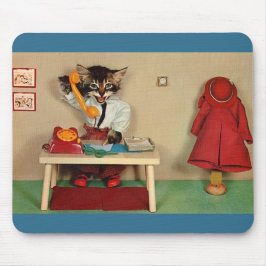 Tabby kitten Sekretär RPPC Mousepad (Vorne)