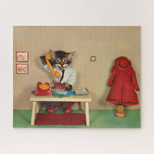 Tabby Kitten Sekretärin Puzzle