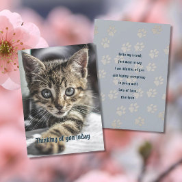 Tabby Kitten Thinking Your Message Card Einladung