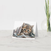 Tabby Kitten unter der Decke (Vorderseite)