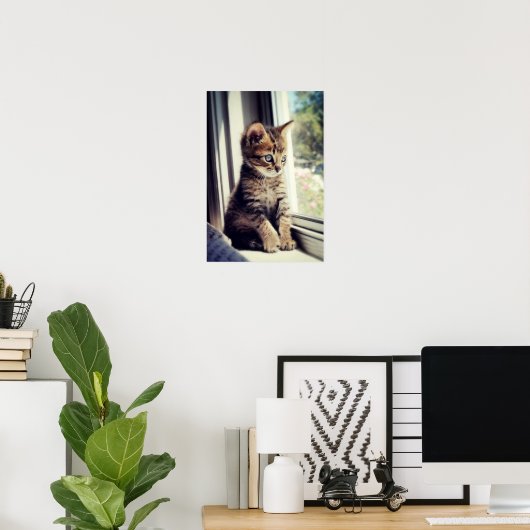 Tabby Kitten Watching Poster (Heimbüro)