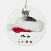 Tabby Kitten Weihnachten Keramikornament (Vorne)