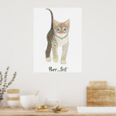 Tabby Kitten White Poster (Küche)