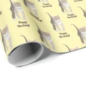 Tabby Kitten With Customizable Text Wrapping Paper Geschenkpapier (Rolleneckpunkt)