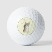 Tabby Kitten With Text Golf Balls Golfball (Vorderseite)