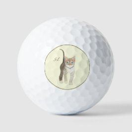 Tabby Kitten With Text Golf Balls Golfball
