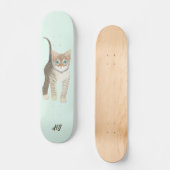 Tabby Kitten With Text Skateboard (Vorderseite)