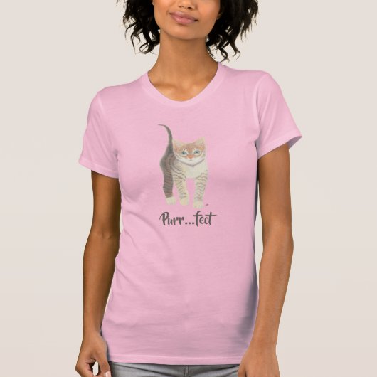 Tabby Kitten Women's Pink T-Shirt (Vorderseite)