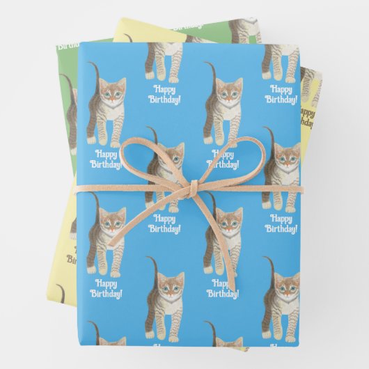 Tabby Kitten Wrapping Paper Sheets Personalize Geschenkpapier Set (Beispiel)