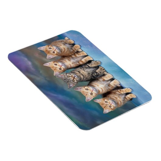 Tabby Kittens in einem Row Magnet (Rechte Seite)