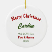 Tabby Kitty Cat in Christmas Lights für Großkind Keramik Ornament (Hinten)