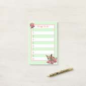 Tabby Kitty Cat und Rose Post-it Klebezettel (Auf Schreibtisch)