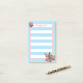 Tabby Kitty Cat und Rose Post-it Klebezettel (Auf Schreibtisch)