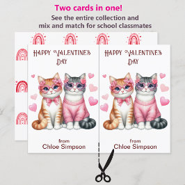 Tabby Kitty Cats Valentine-Klassenkarte Postkarte