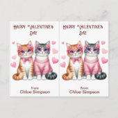 Tabby Kitty Cats Valentine-Klassenkarte Postkarte (Vorderseite)