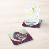 Tabby Kitty in Hütte Nah-Up Foto Getränkeuntersetzer (Rechte Seite)