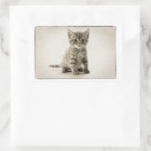Tabby Kitty Rechteckiger Aufkleber (Tasche)