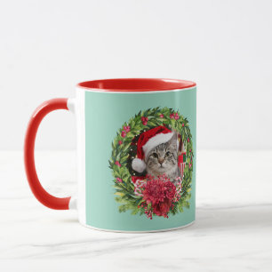 Tabby-Kranz-Weihnachten Tasse