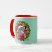 Tabby-Kranz-Weihnachten Tasse (Vorderseite Links)