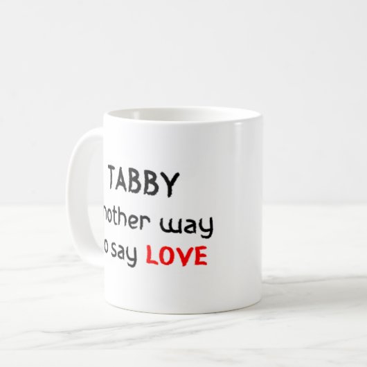 Tabby Liebe Kaffee Tasse (Vorderseite Links)