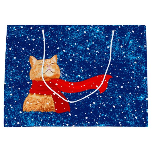 Tabby Lieben Snow Große Geschenktüte (Vorderseite)