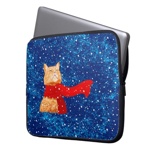 Tabby Lieben Snow Laptopschutzhülle (Vorderseite Links)