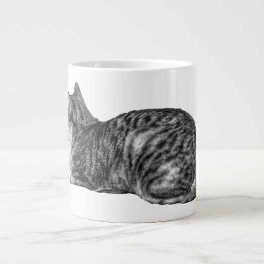 Tabby Loaf, weiche Textur Jumbo-Tasse (Vorderseite)