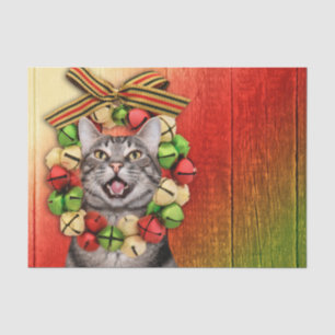 Tabby-Miezekatze-Katze Weihnachten Seidenpapier