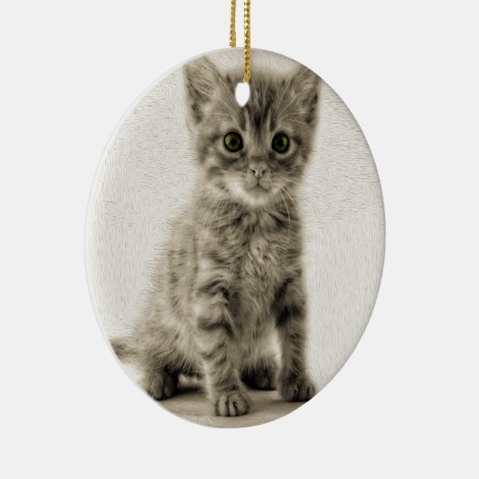 Tabby-Miezekatze Keramikornament (Rechts)