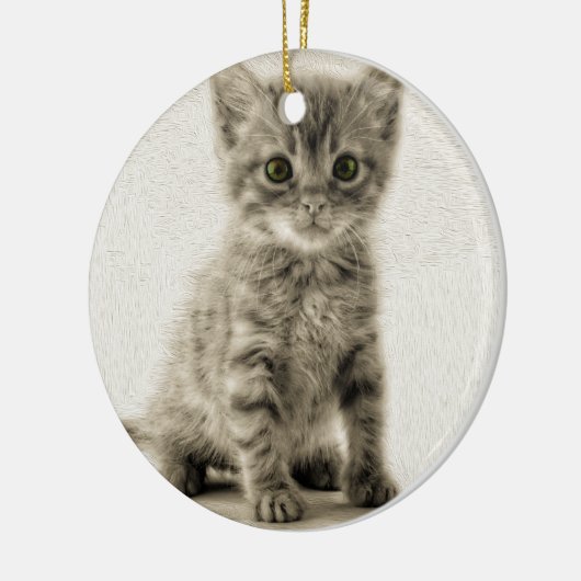 Tabby-Miezekatze Keramikornament (Links)